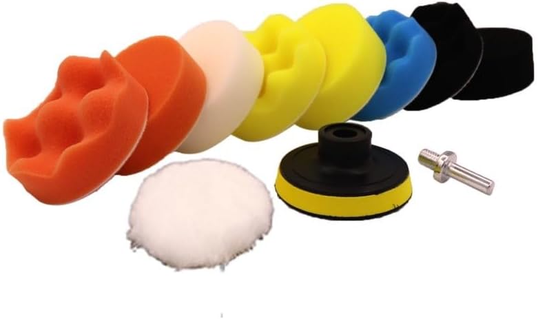Kit Completo para Polimento Automotivo 11 Peças Boina 3'' Suporte e Adaptador para Furadeira Karbox