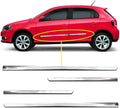 Friso Lateral Central Slim Universal Esportivo Adaptável para Veículo Carro Pickup Todos os Modelos 4 Portas Kit Cromado