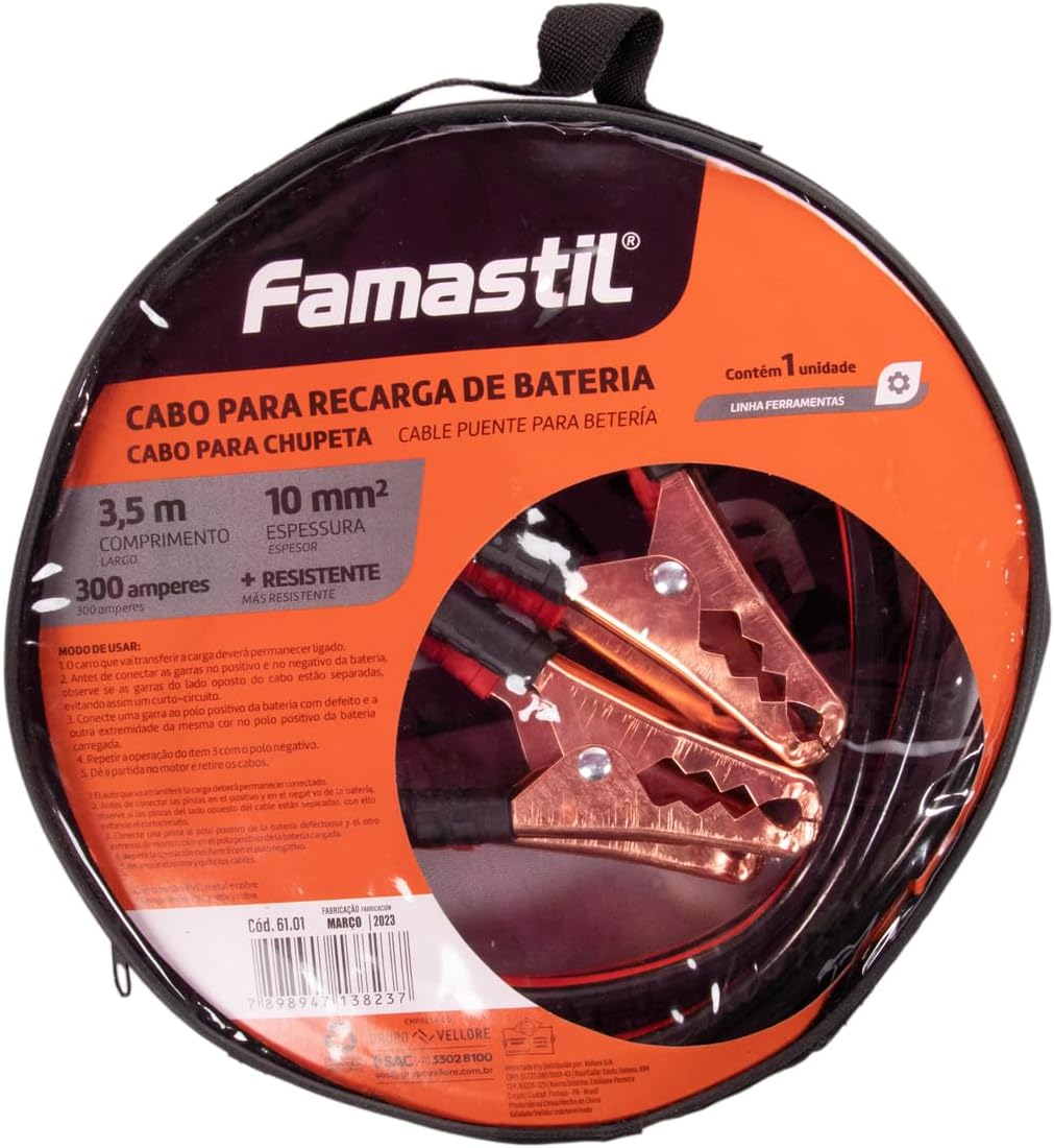 Cabo De Carga Para Bateria Famastil 3,5 m Automotivo