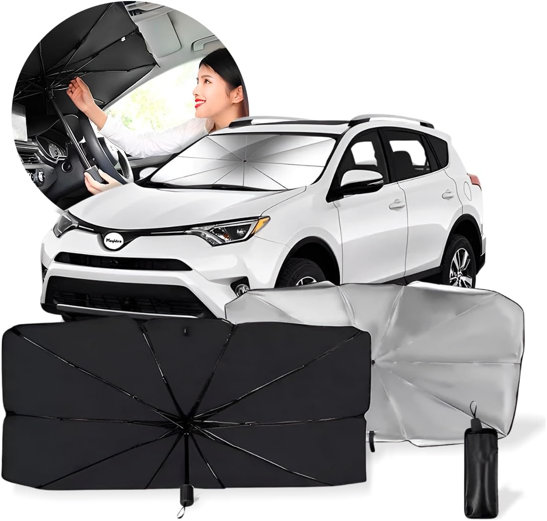 Protetor Solar Para-brisa, Quebra Sol Portátil, Proteção Térmica UV, Protetor Solar com Isolamento Térmico, Retrátil, Protetor Térmico Para Carro, Protetor Dobrável Preto para Carro