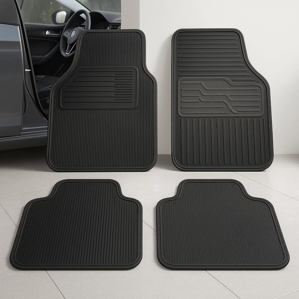 Jogo de Tapetes Automotivos Universais em Borracha, 4 Peças